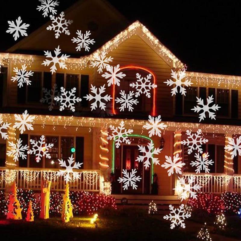 Garden Landscape Lamp Moving Snowflake Light Projector Solar Powered LED Laser Projector Light Waterproof Christmas Stage Lights Outdoor