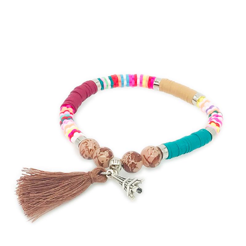 Clay Disc Tassels Iron Tower Stretch Bracelet Women Men Boho Colorful Beads Fashion Fine bracelet Jewelry Gift
Clay Disc Tassels Iron Tower Stretch Bracelet Women Men Boho Colorful Beads Fashion Fine bracelet Jewelry Gift