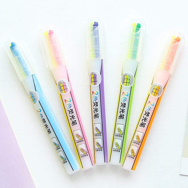 5pcs Dual Color Highlighter Pen Oblique Liner Drawing Marker Reading Book Stationery Gift Office School Students Supplies H6375
5pcs Dual Color Highlighter Pen Oblique Liner Drawing Marker Reading Book Stationery Gift Office School Students Supplies H6375