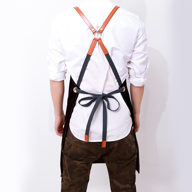 Apron Korean fashion cowboy cafe tea shop barber men and women restaurant work clothes custom printed LJ200815