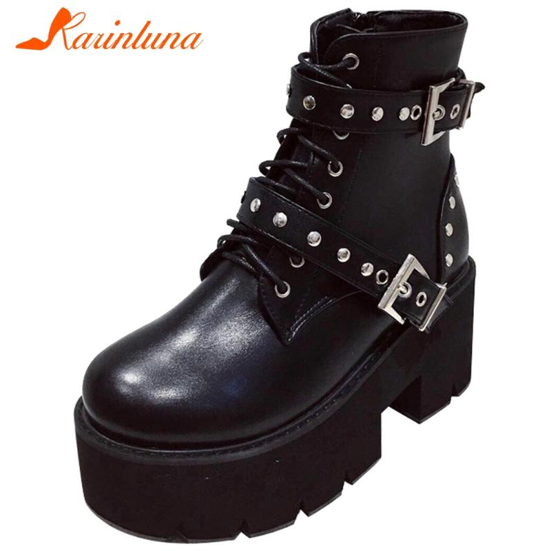 KARIN Brand New Female Platform Boots Round Toe High Heels With Metal Decoration Boots Women 2020 Buckle Shoes Woman, Black
KARIN Brand New Female Platform Boots Round Toe High Heels With Metal Decoration Boots Women 2020 Buckle Shoes Woman, Black