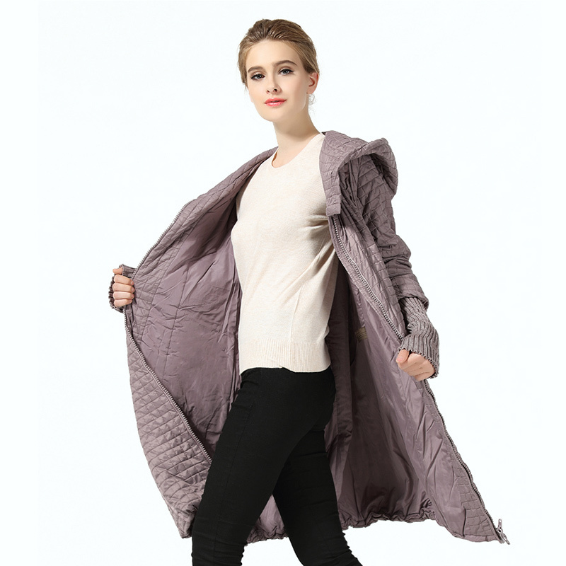 Women's Parka warm Winter Plaid Coat long plus size Jacket Female Casual Loose Cotton Padded Hooded Coats Woman AllureAmore 201019