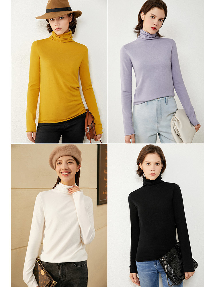 Amii Minimalism Winter Sweaters For Women Fashion Solid Women's Turtleneck Sweater Causal OLstyle Knitted Pullover Tops 12030562 201225