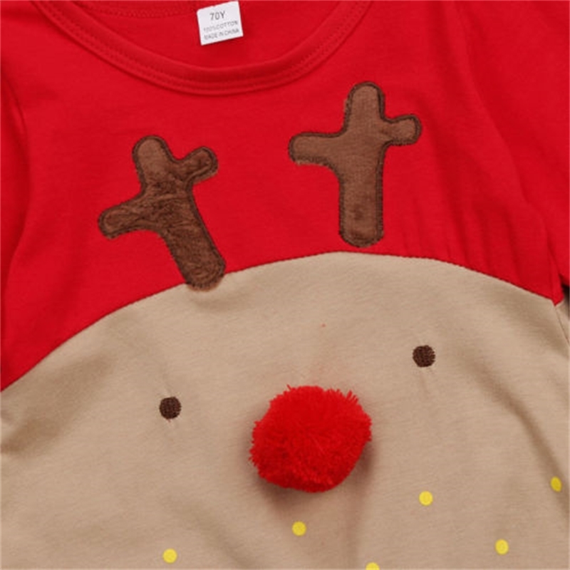 2Pcs Newborn Baby Boys Girl Christmas Rompers Long Sleeve Deer Romper Jumpsuit Hat Sleepwear Party Costume Baby Clothes 201027