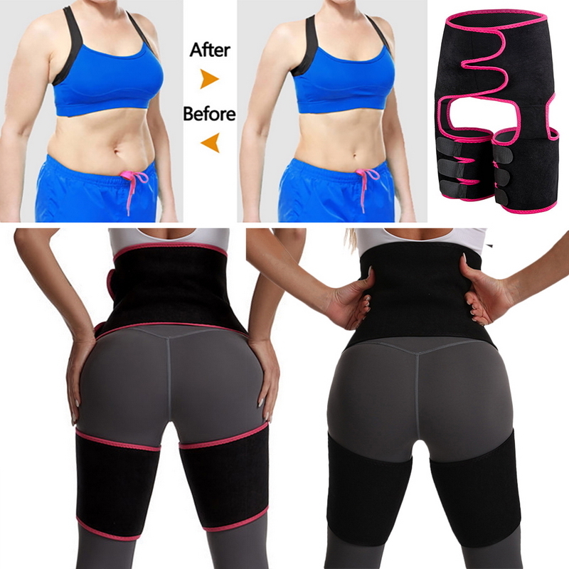 Women High Waist Thigh Trimmer Neoprene Sweat Shapewear Slimming Leg Body Shapers Adjustable Waist Trainer Slimming Belt LJ201209