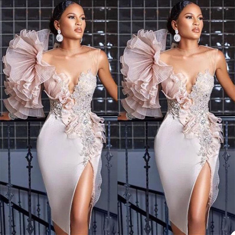 Modern Sheath Evening Dresses Luxury Beads Appliqued Sexy Side Split Prom Dresses RufflesTulle Robe De Soirée Party Gown Custom Made, Hunter
Modern Sheath Evening Dresses Luxury Beads Appliqued Sexy Side Split Prom Dresses RufflesTulle Robe De Soirée Party Gown Custom Made, Hunter