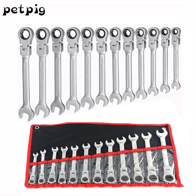 12PCS Dual-use Movable Head Ratchet Wrench Quick Wrench Set Hardware Ratchet Set Car Repair Tool
12PCS Dual-use Movable Head Ratchet Wrench Quick Wrench Set Hardware Ratchet Set Car Repair Tool