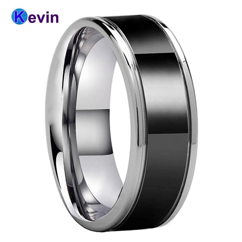 Cluster Rings 8MM Two Tone Black Men Ring Tungsten Wedding Band With Grooved And Polished Finish Comfort Fit, Golden;silver
Cluster Rings 8MM Two Tone Black Men Ring Tungsten Wedding Band With Grooved And Polished Finish Comfort Fit, Golden;silver