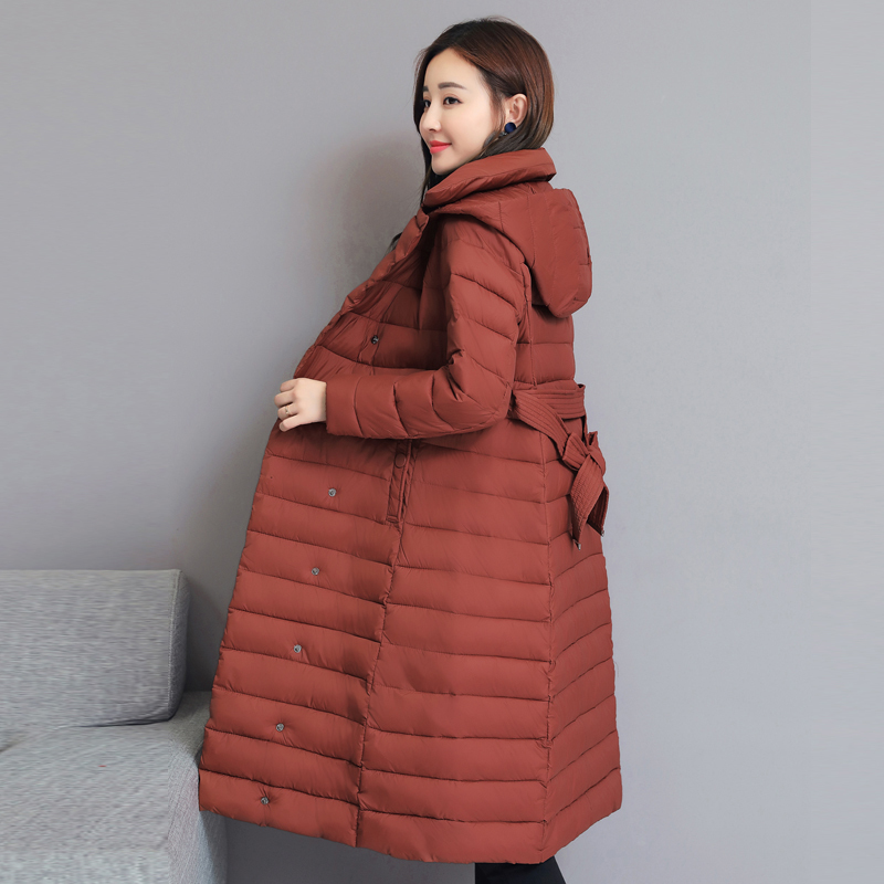 Turn Down Collar Winter Jacket Women Padded Breasted Buttons Thick Ladies Casual Long Parka Outwear Women's Solid Warm Coat 200928
