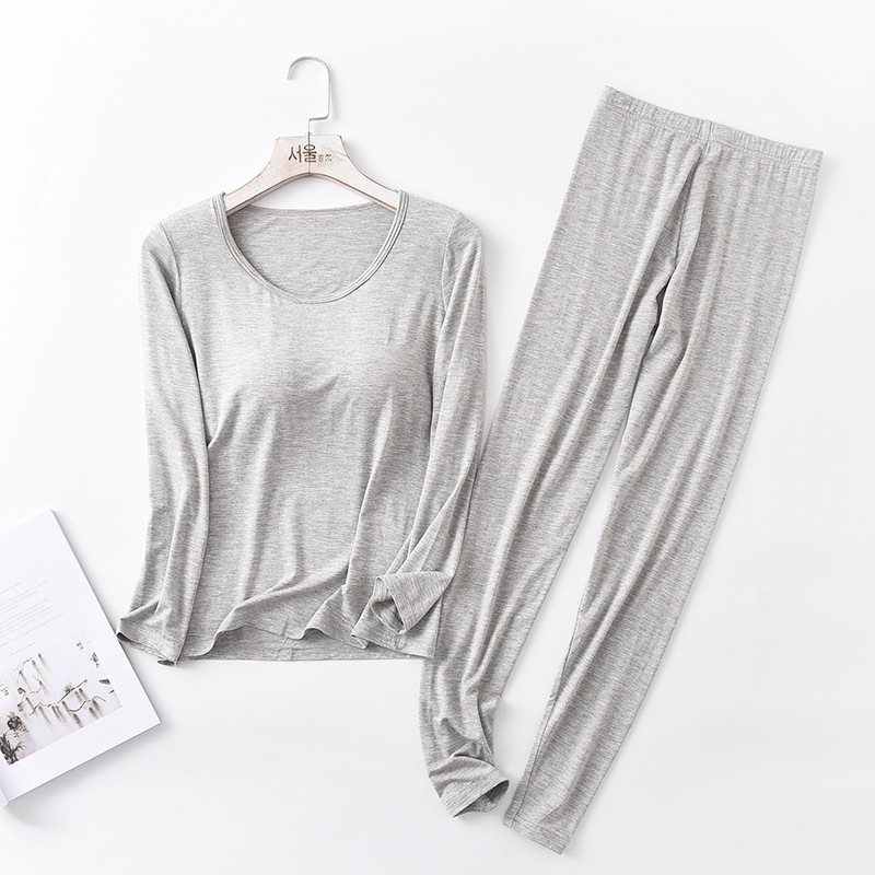 Sanderala Autumn Winter Modal Pajamas Sets Women Padded Top Long Sleeve O-neck T-Shirt All Match Tee Long Johns Bra-T Homewear Y200425, Red
Sanderala Autumn Winter Modal Pajamas Sets Women Padded Top Long Sleeve O-neck T-Shirt All Match Tee Long Johns Bra-T Homewear Y200425, Red