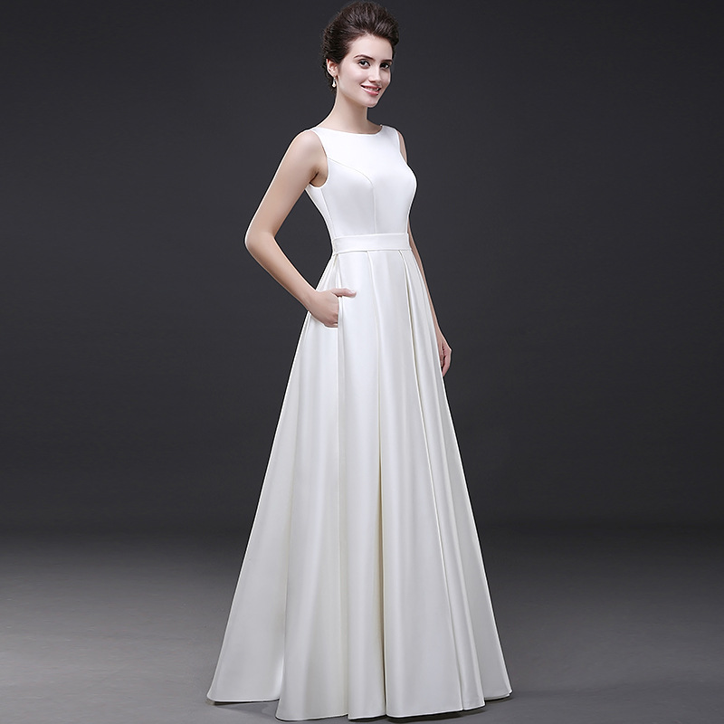 Simple White Satin A-Line Wedding Dresses With Pockets Floor Length Long Garden Beach Bridal Gowns Back Lace Up Plus Size Wedding Dress, Yellow
Simple White Satin A-Line Wedding Dresses With Pockets Floor Length Long Garden Beach Bridal Gowns Back Lace Up Plus Size Wedding Dress, Yellow