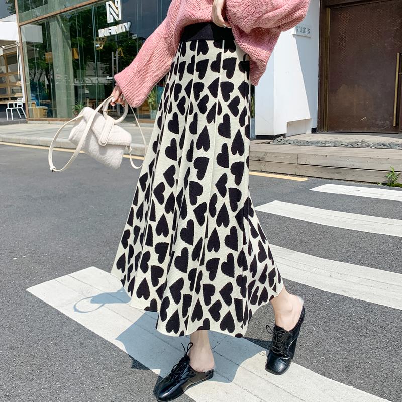 Fashion Korean Autumn Winter Casual Knitting Midi Skirt Plus Size Black Love Print Skirt Faldas Mujer Moda Long Skirts for Women, 9472-2
Fashion Korean Autumn Winter Casual Knitting Midi Skirt Plus Size Black Love Print Skirt Faldas Mujer Moda Long Skirts for Women, 9472-2