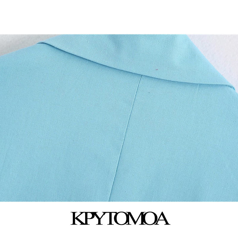 KPYTOMOA Women Fashion Single Button Long Style Blazers Coat Vintage Notched Collar Sleeve Female Outerwear Chic Tops 201114