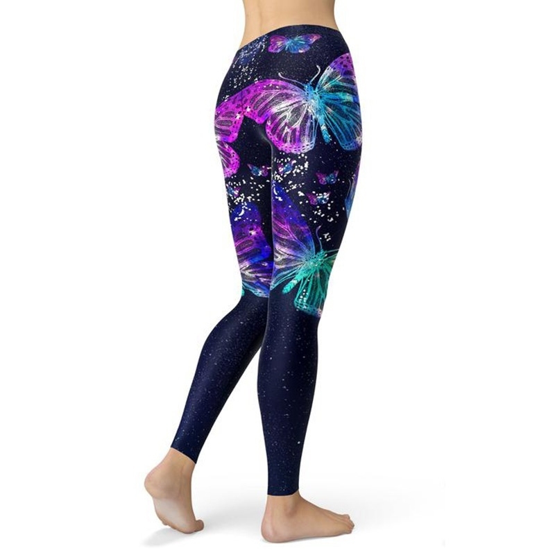 New Fashion 5XL 3D Butterfly Plus Size Leggings High Waisted Sweatpants Woman Pants Holographic Workout Legging Trouesrs 201203