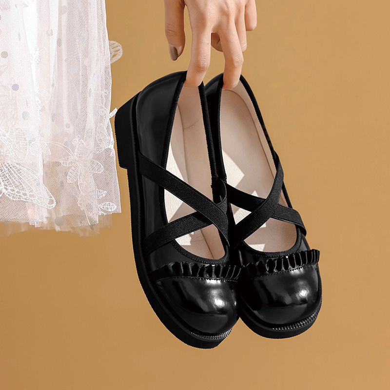 2020 Leather New Genuine Round Toe Feminine Low-heel Shoes Sweet-looking Girls Streetwear Style Preppy Elastic Pumps 0wkt, Black
2020 Leather New Genuine Round Toe Feminine Low-heel Shoes Sweet-looking Girls Streetwear Style Preppy Elastic Pumps 0wkt, Black