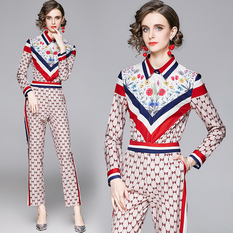 2021 New Women Summer Spring Fashion xxl Runway Casual 2 Pieces Pants Blouse+trousers Striped Printed Slim Twin Set 7172, The picture color
2021 New Women Summer Spring Fashion xxl Runway Casual 2 Pieces Pants Blouse+trousers Striped Printed Slim Twin Set 7172, The picture color