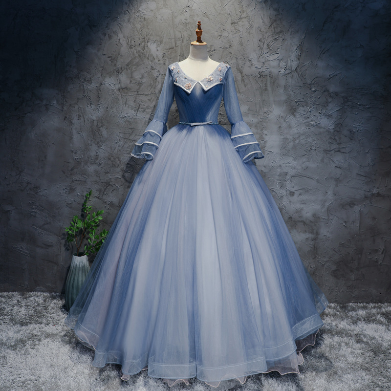 Woemn Evening Stage Solo Dress Wedding Party Temperament Elegant Flared Sleeves Peng Skirt Activity Performance Wvf1, Dusty blue
Woemn Evening Stage Solo Dress Wedding Party Temperament Elegant Flared Sleeves Peng Skirt Activity Performance Wvf1, Dusty blue