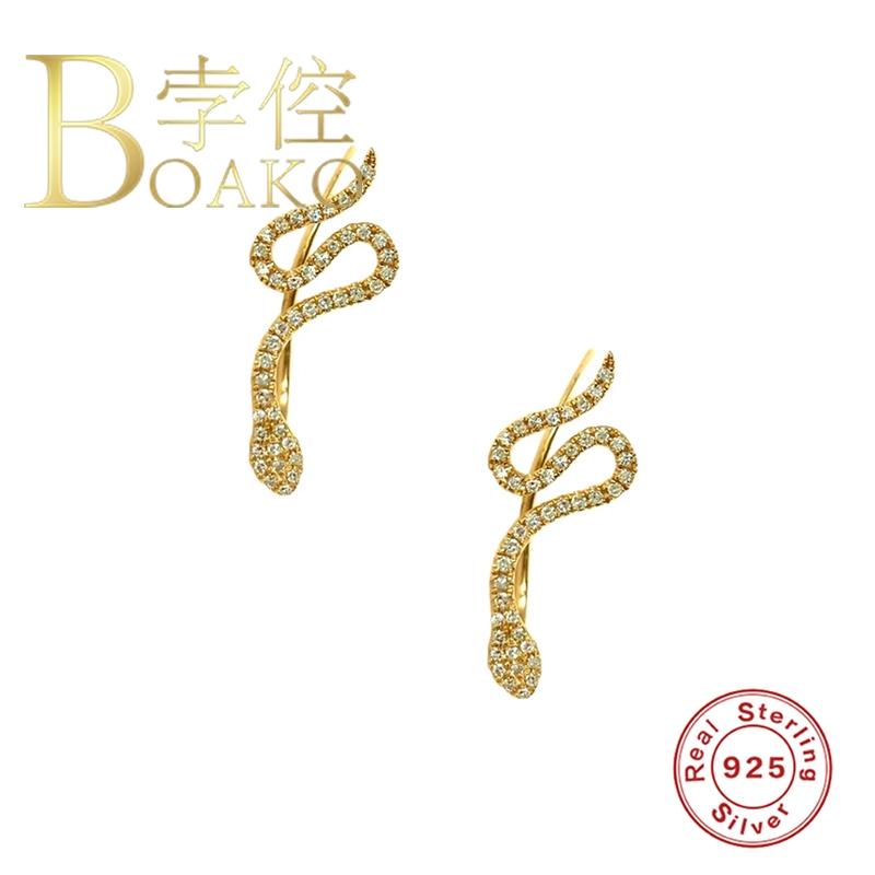 BOAKO 925 Sterling Silver Stud Earrings For Women Snake Zircon Serpent Earring Luxury Snack Earings Jewelry Aretes Pendientes
BOAKO 925 Sterling Silver Stud Earrings For Women Snake Zircon Serpent Earring Luxury Snack Earings Jewelry Aretes Pendientes