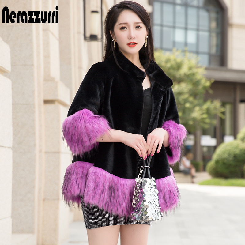 Nerazzurri Winter warm soft fluffy faux fur jacket women 3/4 sleeve Color block patchwork fur coats for women Plus size fashion 201016, Blue black
Nerazzurri Winter warm soft fluffy faux fur jacket women 3/4 sleeve Color block patchwork fur coats for women Plus size fashion 201016, Blue black