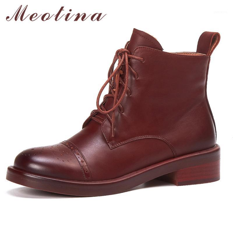 Meotina Natural Genuine Leather Mid Heel Ankle Boots Women Round Toe Thick Heels Boots Shoes Lace Up Zipper Short Black1, Black synthetic lin
Meotina Natural Genuine Leather Mid Heel Ankle Boots Women Round Toe Thick Heels Boots Shoes Lace Up Zipper Short Black1, Black synthetic lin