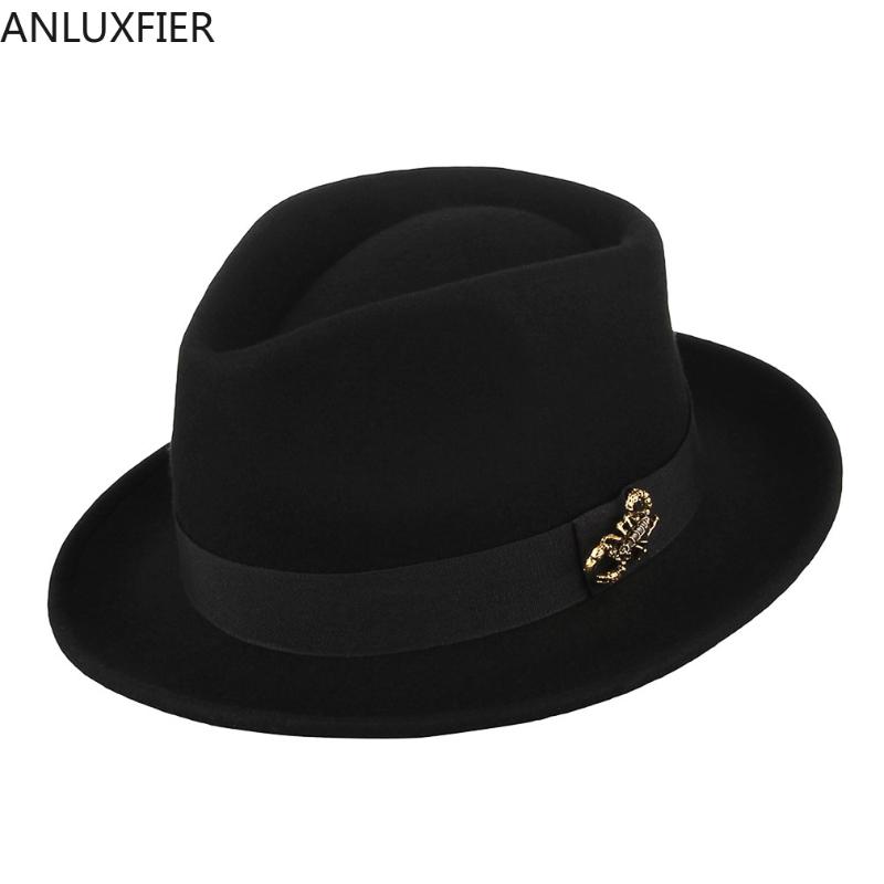 H7212 Men's Retro Scorpion Black Fedoras Hat Male Wool Gentlemen's Jazz Fedora Cap Party Banquet Fashion Vintage Hats
H7212 Men's Retro Scorpion Black Fedoras Hat Male Wool Gentlemen's Jazz Fedora Cap Party Banquet Fashion Vintage Hats
