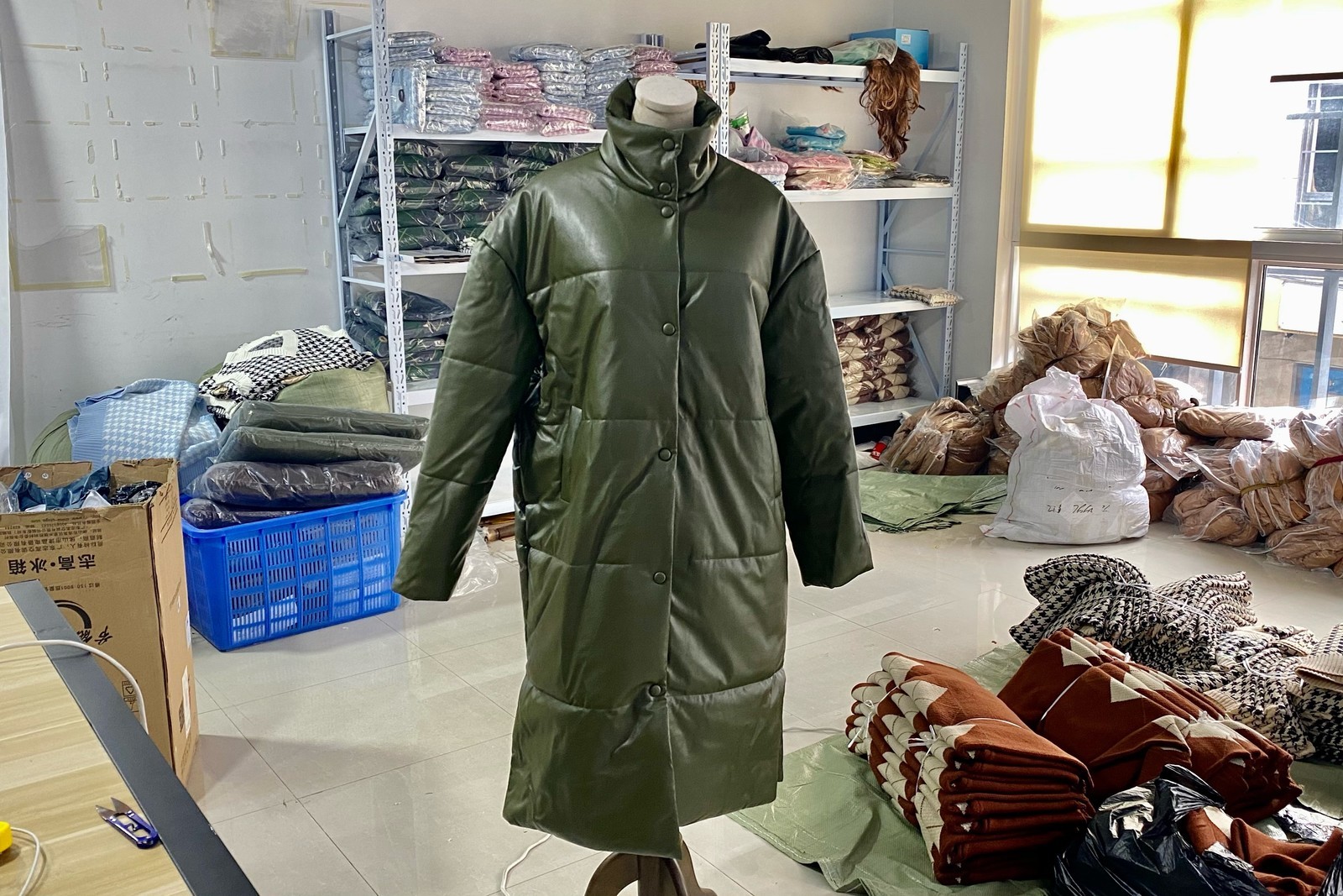 Casual Khaki Windproof Parkas Fashion Winter PU Leather Coats Women Elegant Long Cotton Jackets Female Ladies 201127