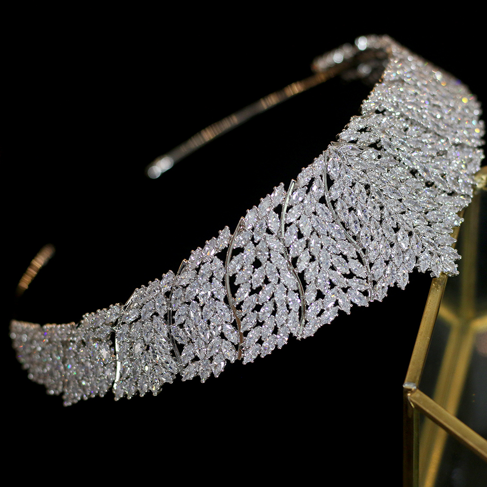 ASNORA Classic CZ Cubic Zirconia Bridal Wedding Headdress Crown Headband Womens Party Jewelry Accessories T200110