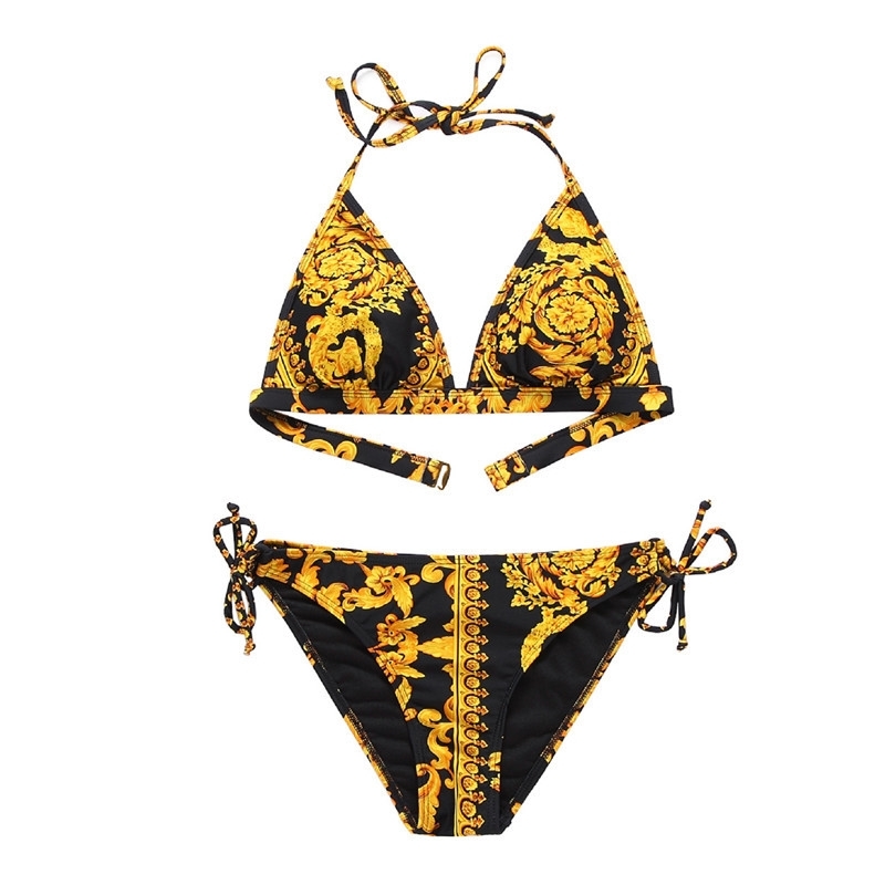 Fashion Luxury Designer Beach One Set Bikini Underwear Swimwear Women Swimsuit Bathing Suits Sexy Two-piece Swimsuits Y200319, Conjoined black gold
Fashion Luxury Designer Beach One Set Bikini Underwear Swimwear Women Swimsuit Bathing Suits Sexy Two-piece Swimsuits Y200319, Conjoined black gold