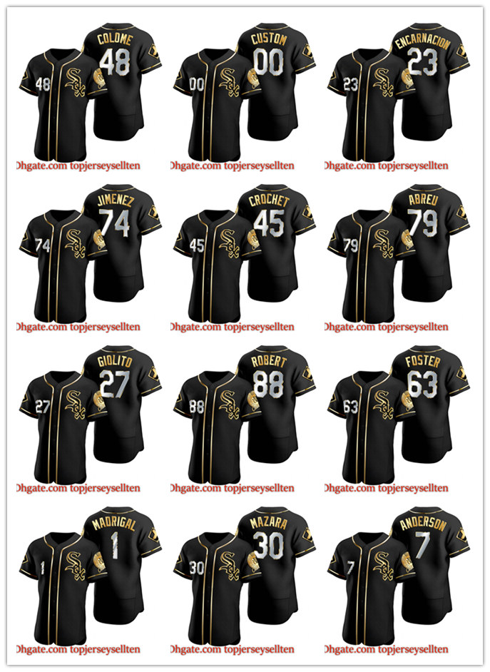 White Sox MEN WOMEN YOUTH 74 Eloy Jimenez 10 Yoan Moncada Chicago Black Golden Edition Authentic baseball Jersey
White Sox MEN WOMEN YOUTH 74 Eloy Jimenez 10 Yoan Moncada Chicago Black Golden Edition Authentic baseball Jersey