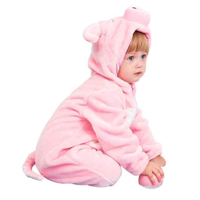 Newborn Animal Romper Hooded Sleepwear Baby Girl Clothes Cartoon Jumpsuit Flannel Pajamas Onesie Boys Lion Costumes Baby Rompers LJ201023