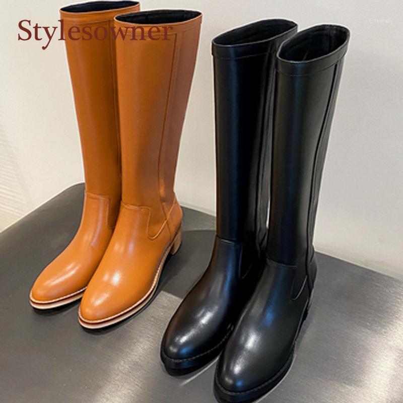 Retro Knee-High Long-tube Woman Western Boots Cow Leather Round Toe Square Heel Slip-On Boots 2021 Winter Fashion Orange Shoes1
Retro Knee-High Long-tube Woman Western Boots Cow Leather Round Toe Square Heel Slip-On Boots 2021 Winter Fashion Orange Shoes1