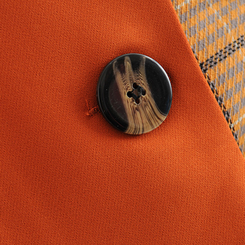 2019 Spring Fashion Women Casual Contrast Color Blazers Chic Patchwork Jackets Plaid Ladies Notched Collar Suits Coats Tops T200817