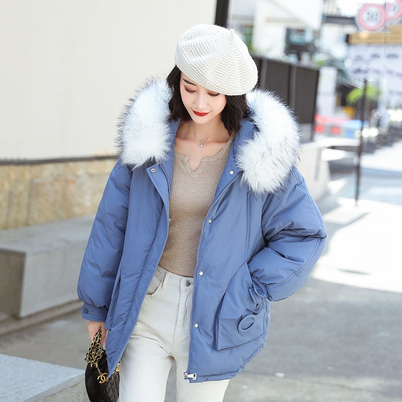 Down cotton-padded jacket female heavy hair a new winter coat bread served paragraphs short little fashion small cotton-padded c 201019