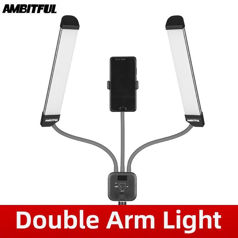 AMBITFUL AL-20 40W 3000K-6000K Double Arms Fill LED Light Long Strips LED Light with LCD Screen for Photo Studio Live Broadcast
AMBITFUL AL-20 40W 3000K-6000K Double Arms Fill LED Light Long Strips LED Light with LCD Screen for Photo Studio Live Broadcast