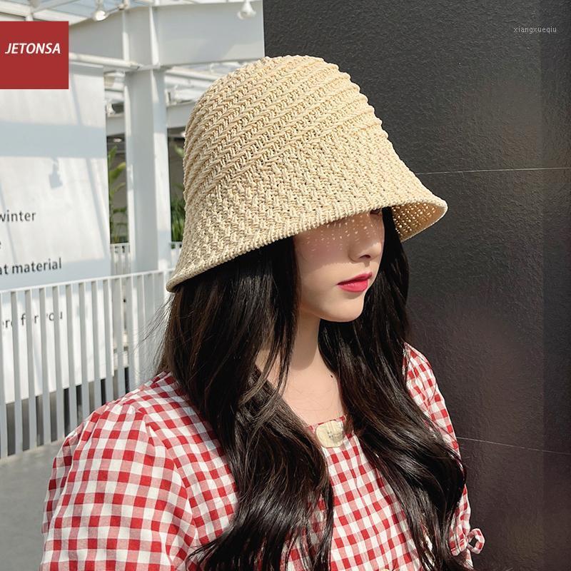 Tide Hand-woven Fisherman Hat Female Spring And Summer Breathable Bucket Knitted Japanese Net Red Face Small Basin Wide Brim Hats, Blue;gray
Tide Hand-woven Fisherman Hat Female Spring And Summer Breathable Bucket Knitted Japanese Net Red Face Small Basin Wide Brim Hats, Blue;gray