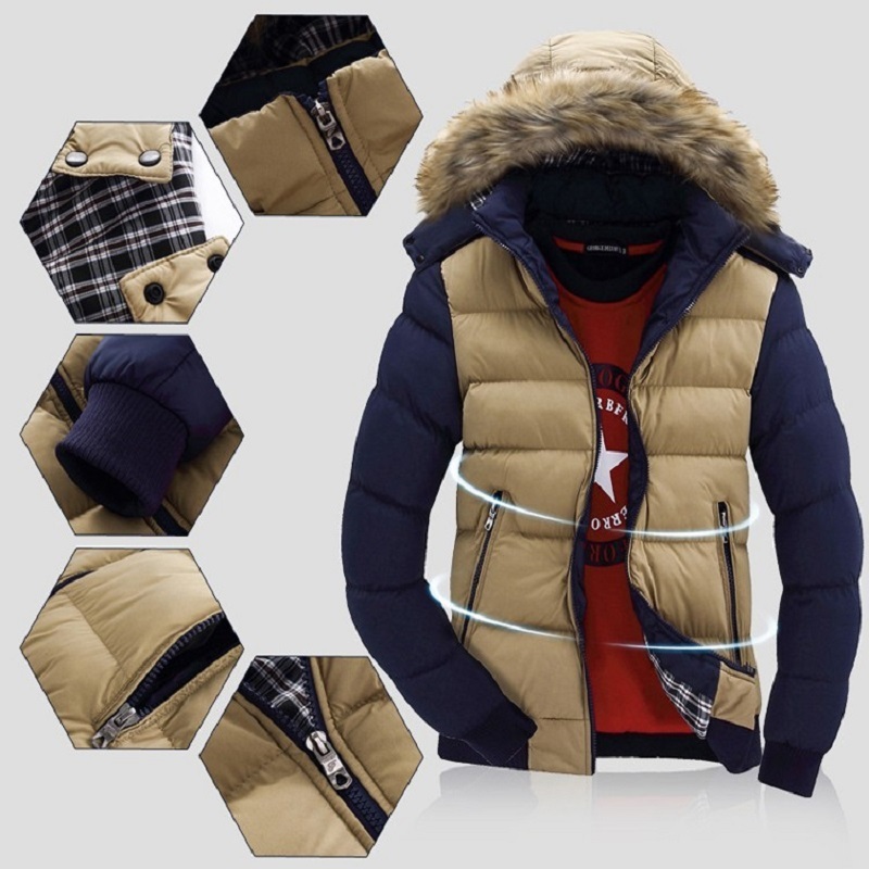 Men Winter Coat Warm Fleece Down Jacket 9 Color New Fashion Fur Hood Hat Men Outerwear Casual Mens Coats Thick Hoodies 4XL 201027