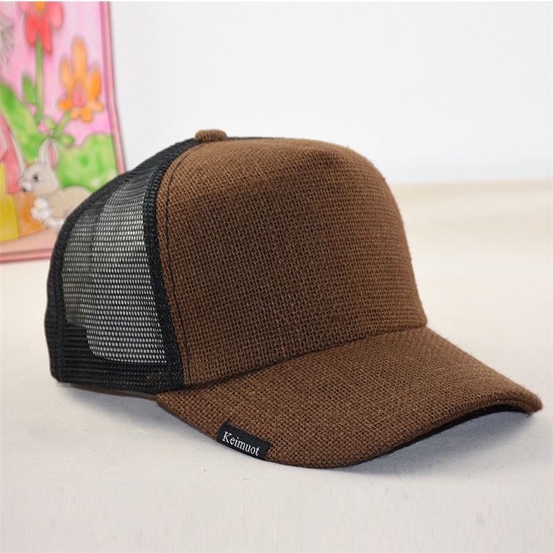 Big Head Man Plus Size Baseball Cap Men Summer Mesh Sun Hat Women Cool Linen Snapback Hats 58-64cm 201023