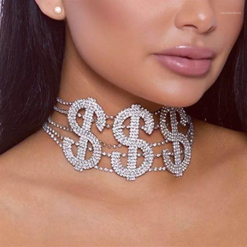 Fashion Large US Dollar Sparkling Crystal Necklace Exquisite Rhinestone Jewelry Shiny Daily Wear Christmas Gift Chains, Silver 
Fashion Large US Dollar Sparkling Crystal Necklace Exquisite Rhinestone Jewelry Shiny Daily Wear Christmas Gift Chains, Silver