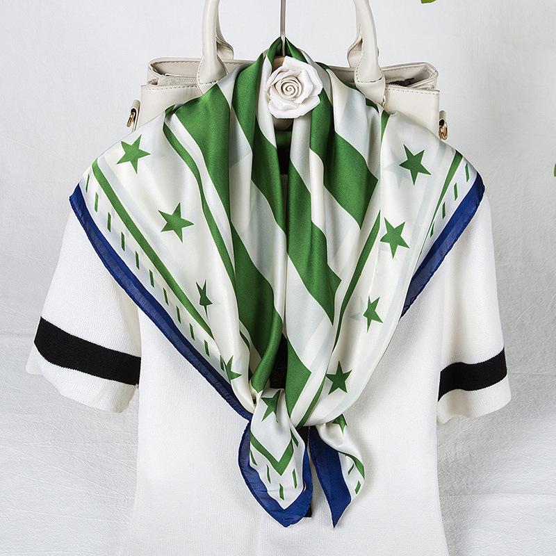 Fashion Square Satin Bandana Bag Twill Scarves Stripe five-pointed Star Printed Faux Silk Women's Scarf Hair Shawl Handkerchief
Fashion Square Satin Bandana Bag Twill Scarves Stripe five-pointed Star Printed Faux Silk Women's Scarf Hair Shawl Handkerchief