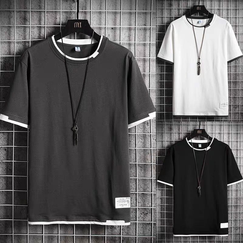 Summer Simple Solid Color Polyester T-Shirt Men's Short Sleeve Top Cotton T-Shirt Men's O-Neck Comfortable Top, Sky blue
Summer Simple Solid Color Polyester T-Shirt Men's Short Sleeve Top Cotton T-Shirt Men's O-Neck Comfortable Top, Sky blue