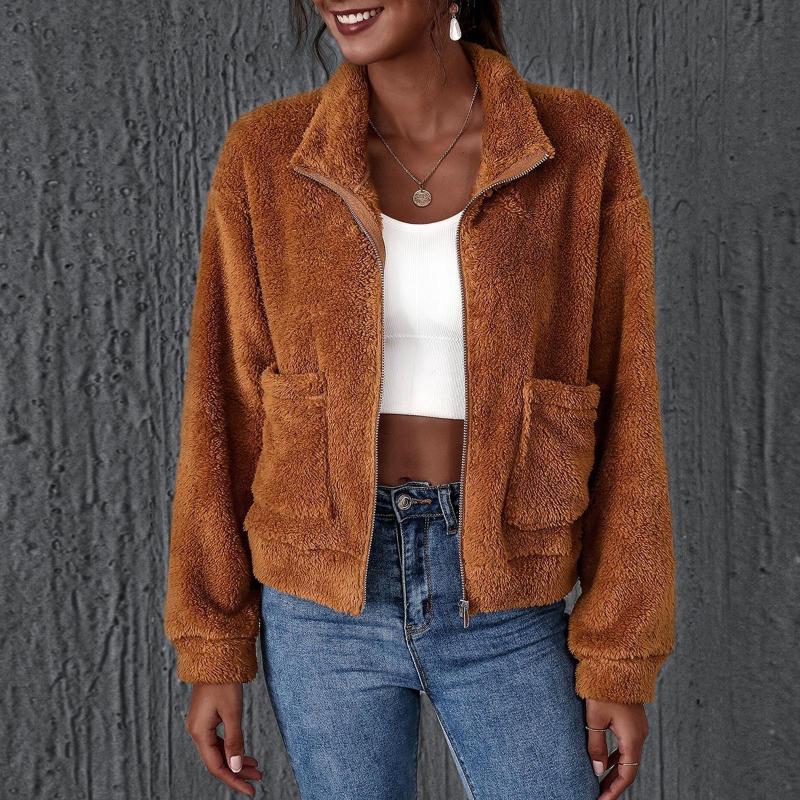 Fashion Women Ladies Warm Solid Color Zipper Lapel Pocket Fleece Plush Coat Winter Long Sleeve Jacket Outwear Casaco Feminino#35, Brown
Fashion Women Ladies Warm Solid Color Zipper Lapel Pocket Fleece Plush Coat Winter Long Sleeve Jacket Outwear Casaco Feminino#35, Brown