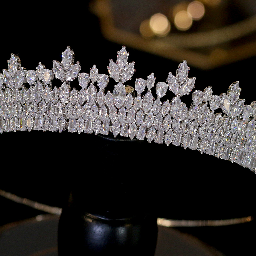New high quality zirconia crown bridal tiara crown wedding hair accessories tiara headband crystal crown graduation jewelry Y200409