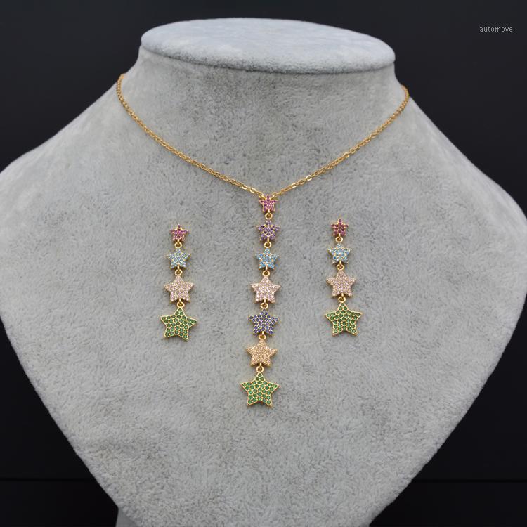 Simple and lovely color star necklace earrings set, high quality zircon, ladies jewelry1
Simple and lovely color star necklace earrings set, high quality zircon, ladies jewelry1