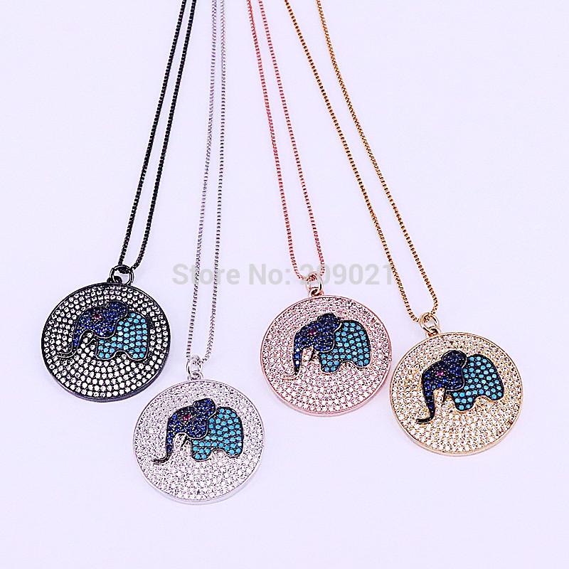 New Fashion 5Pcs Gold Black Rose Gold Color Round Micro Pave Cubic Zirconia Elephant Pendant Necklace
New Fashion 5Pcs Gold Black Rose Gold Color Round Micro Pave Cubic Zirconia Elephant Pendant Necklace