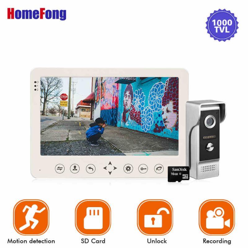 Homefong 7 Inch Video Door Phone 1 Camera Wired Doorbell Recording Unlock Motion Sensor Black/White SD Card Touch Button
Homefong 7 Inch Video Door Phone 1 Camera Wired Doorbell Recording Unlock Motion Sensor Black/White SD Card Touch Button