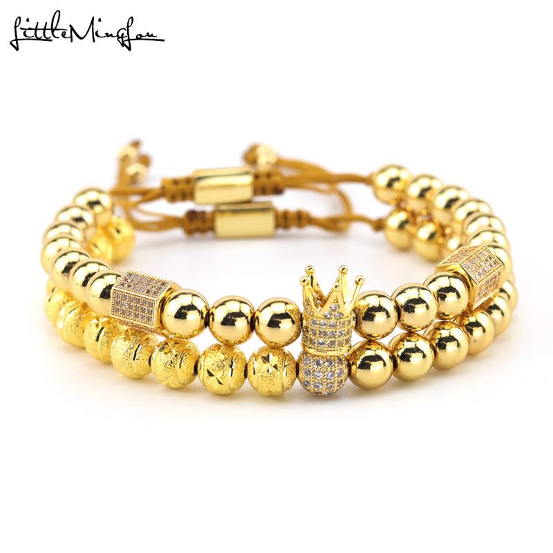 Charm Bracelets Luxury Crown Set Paved White CZ Ball Copper Bead Macrame Handmade Adjustable & Bangles For Men Jewelry
Charm Bracelets Luxury Crown Set Paved White CZ Ball Copper Bead Macrame Handmade Adjustable & Bangles For Men Jewelry