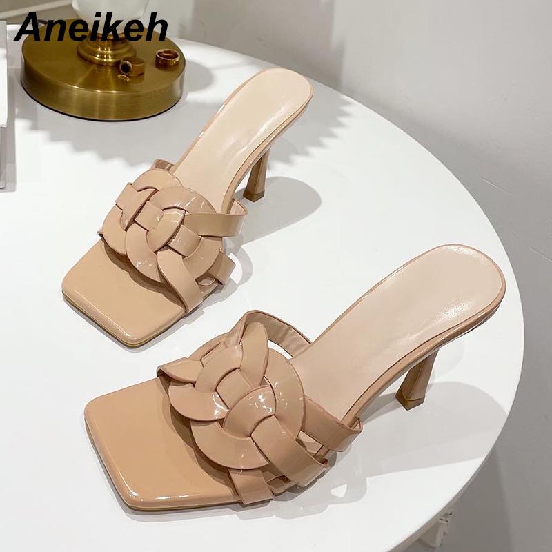 Aneikeh 2021 NEW Summer Women's Shoes Fashion Classics Sweet Narrow Band PU Solid Stiletto Heels Slippers Retro Zapatos De Mujer, Black
Aneikeh 2021 NEW Summer Women's Shoes Fashion Classics Sweet Narrow Band PU Solid Stiletto Heels Slippers Retro Zapatos De Mujer, Black