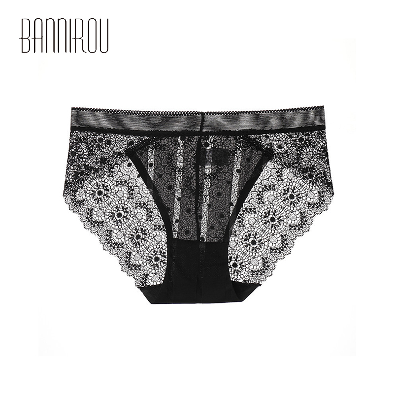 BANNIROU Woman's Briefs Sexy Lace Lingerie Underwear For Woman High Quality Soft Hot Sale Fashion Female Panties M-XL 3 Pieces 201112