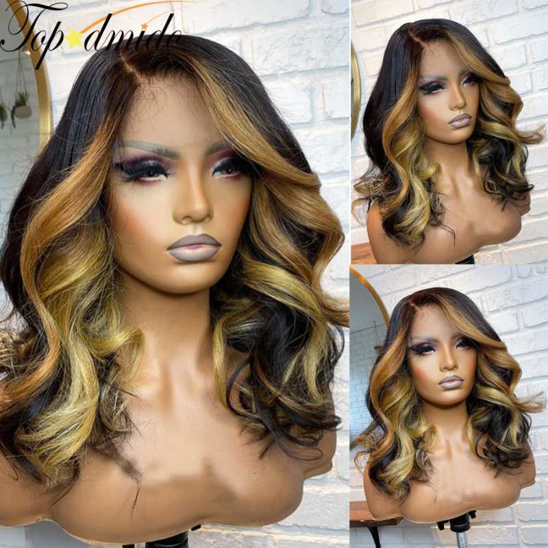 Topodmido Blonde Highlight Color 13*6 Lace Front Human Hair Wigs Pre Plucked Body Wave Brazilian Remy Hair Wig 130% 150% Density, Black;brown
Topodmido Blonde Highlight Color 13*6 Lace Front Human Hair Wigs Pre Plucked Body Wave Brazilian Remy Hair Wig 130% 150% Density, Black;brown