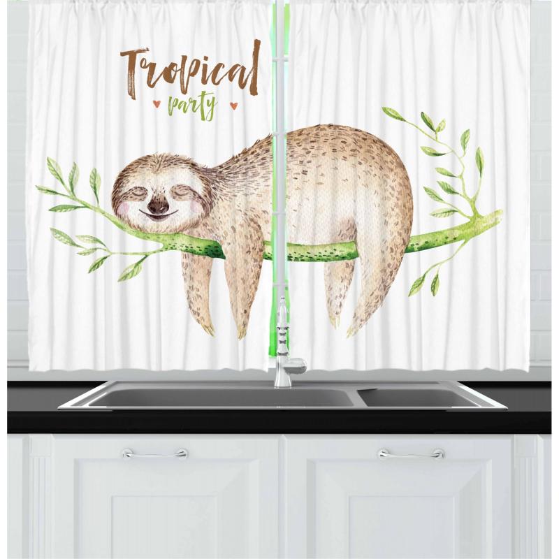 Green Window Drapes for Living Room Bedroom Sloth Curtains 2 Panels Set Happy Dreams Wildlife Nature Watercolor 55W X 39L Inches
Green Window Drapes for Living Room Bedroom Sloth Curtains 2 Panels Set Happy Dreams Wildlife Nature Watercolor 55W X 39L Inches